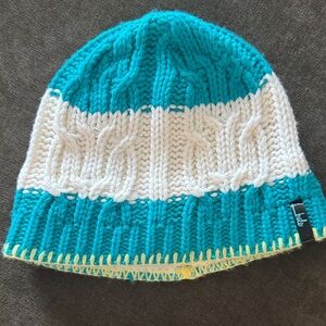 Bula Stylish Teal and White Knitted Beanie